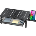 Zimilar Monitor Stand Riser with Metal Mesh Drawer, Height Adjustable with Phone Holder for Computer, Laptop, Printer, Notebook, Computer Monitor