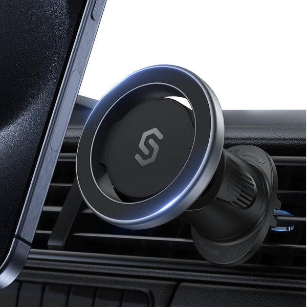 SYNCWIRE for Magsafe Car Mount, Flexible Rotation Magnetic Phone Holder for Car Vent, Hands Free Car Air Vent Phone Holder Clip Universal
