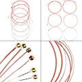 Bememo 2 Sets of 6 Guitar Strings Replacement Steel String for Acoustic Guitar (Yellow and Multicolor)