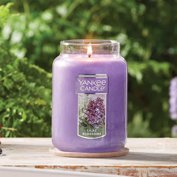 Yankee Candle Lilac Blossoms Scented, Classic 22Oz Large Jar Single Wick Candle, over 110 Hours of Burn Time, Perfect for Gifting, Gatherings and
