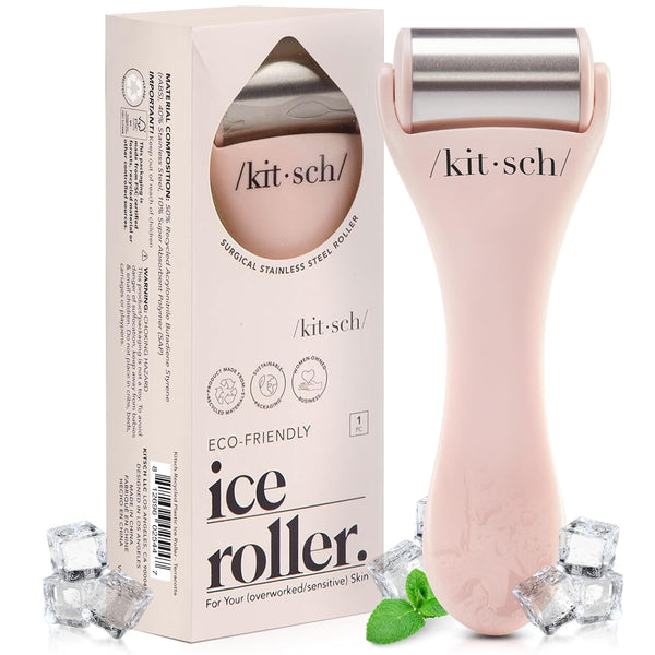 Kitsch Ice Roller for Face – Stainless Steel Ice Face Roller to Reduce Puffiness, Redness & Headaches – Cooling Facial Roller for Skin Care,