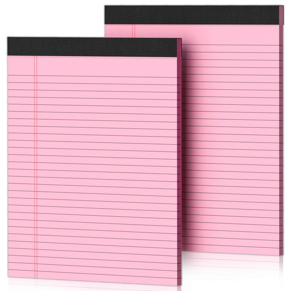 2 Pcs Legal Pads 8.5 X 11 Pink Note Pads 8.5 X 11 Notepad 8.5 X 11 Micro Perforated Writing Pads 8.5 X 11 Lined Paper Pads Wide Ruled Pad of Paper