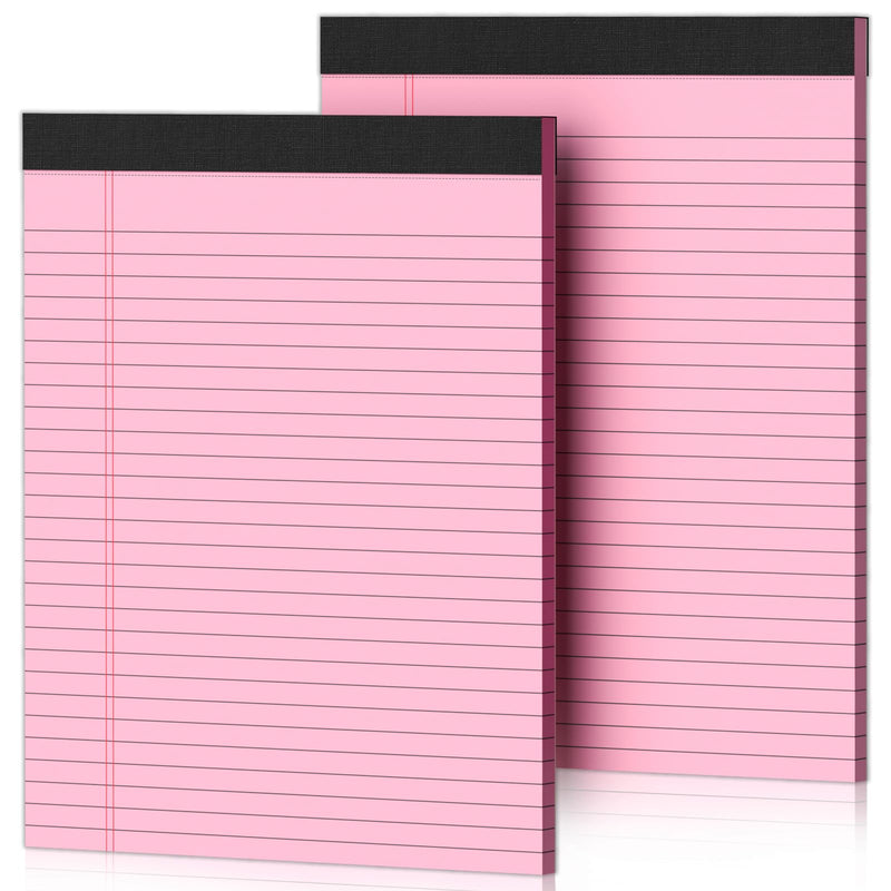 2 Pcs Legal Pads 8.5 X 11 Pink Note Pads 8.5 X 11 Notepad 8.5 X 11 Micro Perforated Writing Pads 8.5 X 11 Lined Paper Pads Wide Ruled Pad of Paper
