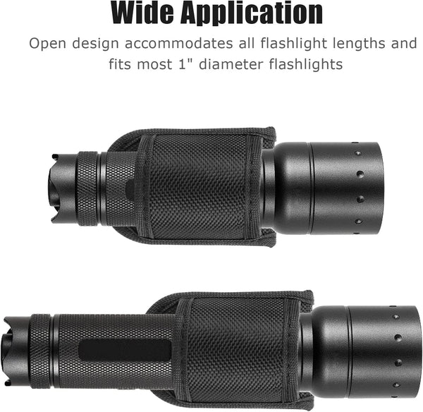 Flashlight Holster for Duty Belt, Open Top D Cell Compact Light Holder Case, Nylon Light Holster Pouch Uiinosoo Carry Tactical Torch Handheld
