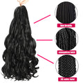 French Curly Pre-Stretched Braiding Hair 12 Inch 8 Packs - Bouncy Loose Wavy Synthetic Extensions for Black Women (1B/30)