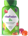 Vitafusion Vitamin D3 Gummy Vitamins for Bone and Immune System Support, Peach, Blackberry and Strawberry Flavored, 50 Mcg Vitamin D, AmericaâS
