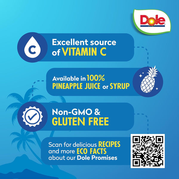 Dole Pineapple Chunks in Heavy Syrup - Dole Canned Fruit - Rich Source of Vitamin C - 20 Oz Can - 12 Pack