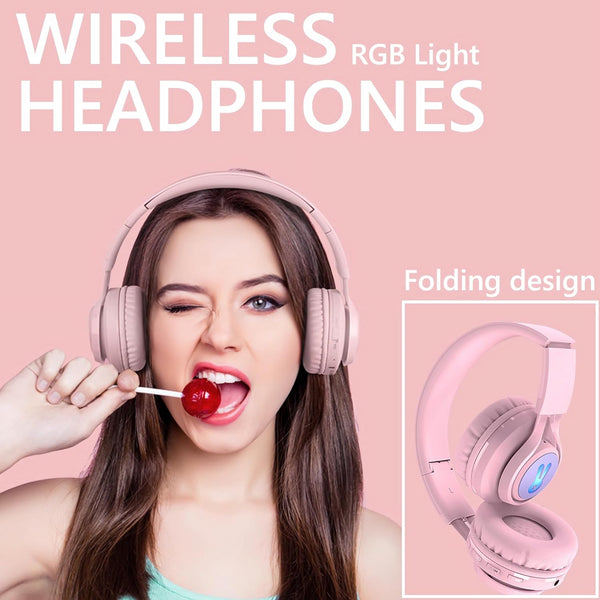 Kids Bluetooth Headphones,85db Volume Limit,Hearing Protection,Wireless Headphones with Mic,Music,Chat,Kids Mode,Normal Mode,Wireless and