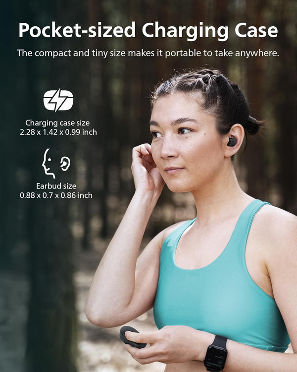PHILIPS TAT1219 Wireless Earbuds,True Wireless Headphones,Powerful Bass with 10 Mm Driver,Clear Call Quality with AI Mic,18 H Battery