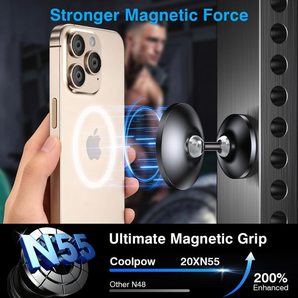 Gym Magnetic Phone Holder Mount for MagsafeãAll MetalãDual Magnetic Phone Holder for Gym Accessories Attach to Metal Surface, Gym Phone Holder