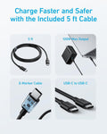 Anker Macbook Charger, Compact and Foldable 100W USB C Charger for Macbook Air, Samsung Galaxy, Ipad Pro, and More, 5FT USB C Cable Included