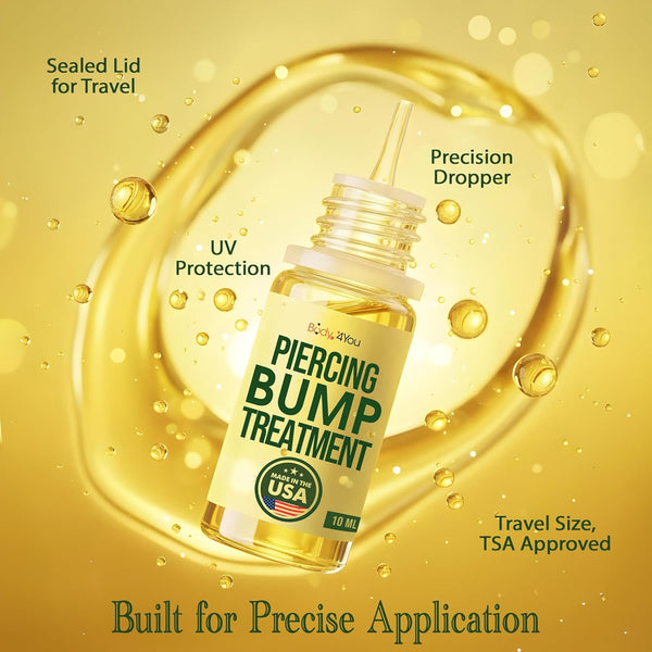 Bodyj4You Piercing Keloid Bump Removal - Natural Oil Piercing Bump Treatment - Nose Septum Belly Ear Cleaner Soothing Skin Recovery Solution -