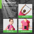 PRIMEKINETIX Posturemedic Dynamic Posture Brace for Neck and Back Support -For Enhanced Shoulder Alignment, Posture Improvement & Stretching- S (Red)
