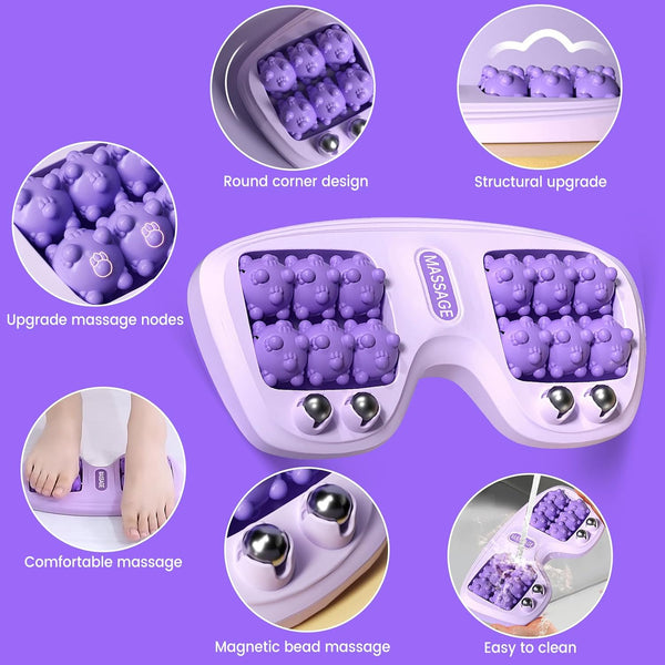 Foot Massager Roller for Plantar Fasciitis Relief, Dual Foot Acupressure Therapy for Pain Relief, Stress Relief and Improved Circulation, Portable