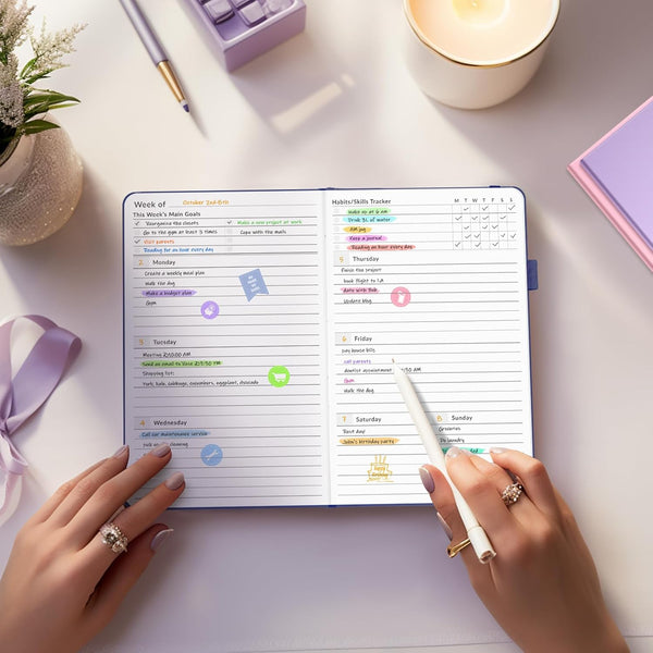 Undated Weekly Planner for 2025, Forvencer Simplified Weekly & Monthly Calendar Planner, Cute Daily Organizer Notebook, Agenda Journal to Track
