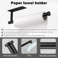 Paper Towel Holder under Cabinet Wall Mount,Self Adhesive and Drilling Paper Towel Holders,Sus304 Stainless Steel Paper Towel Roll Rack,Black