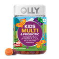 OLLY Kids Multivitamin & Probiotic Gummy, Digestive Support, Vitamins A, D, C, E, B, Zinc, Chewable Supplement, Berry Flavor, 50 Day Supply - 100