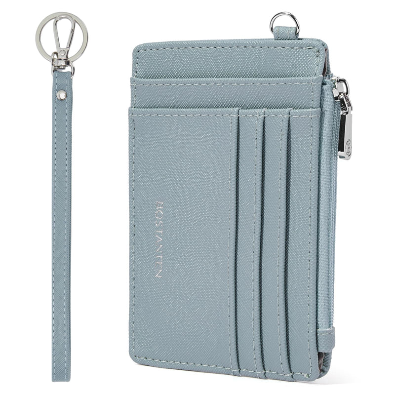BOSTANTEN Small Wallet for Women RFID Leather Credit Card Holder Slim Wristlet Keychain Wallet with Zipper Pocket