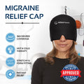 Migraine Relief Cap Ice Head Wrap and Hat | Hot/Cold Gel Pack with Face and Eye Mask Compress for Headache Relief - Black - FSA HSA Eligible