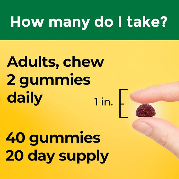 Nature Made High Absorption Magnesium Glycinate Gummies 100 Mg per Serving, Muscle, Nerve, Bone and Heart Support, Magnesium Supplement, 40