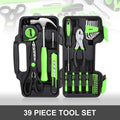 DNA MOTORING 39-Piece Household Tool Set General Repair Small Hand Tool Kit Storage Case for Home Garage Office College Dormitory Use, Pink,