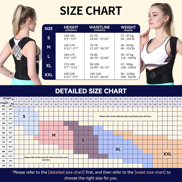 Posture Corrector for Women and Men,Adjustable Shoulder Straightener,Back Support Brace,Upper Spine Scoliosis, Hunchback