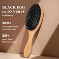 BLACK EGG Boar Bristle Hair Brush for Women Men Kid, Soft Natural Bristles Brush for Thin and Fine Hair, Restore Shine and Texture, Set Includes