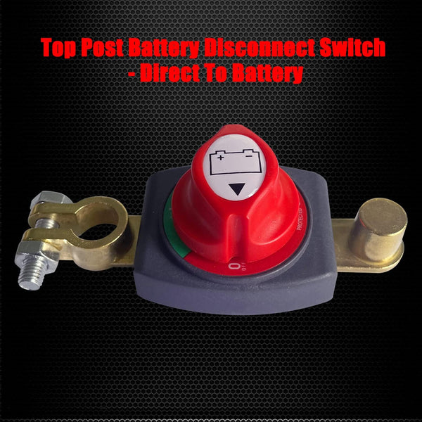 Ampper Top Post Battery Disconnect Switch, 12-48 V Battery Power Cut Master Switch Disconnect Isolator for Car, Vehicle, RV and Boat (Negative,