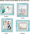 GIFTME 5 Beach Picture Frame 8X10,Mosaic Picture Frame Mother of Pearl,Turquoise Tabletop or Wall Hanging Photo Frame(8X10 Inch, Blue,1Pc)