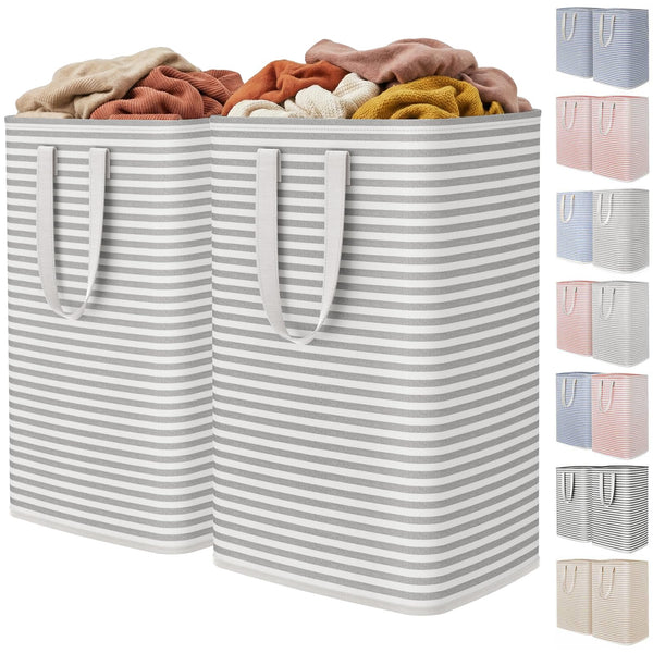 Lifewit 2 Pack Laundry Hamper Large Collapsible Laundry Baskets, Freestanding Waterproof Clothes Hamper with Easy Carry Handles in Laundry Room