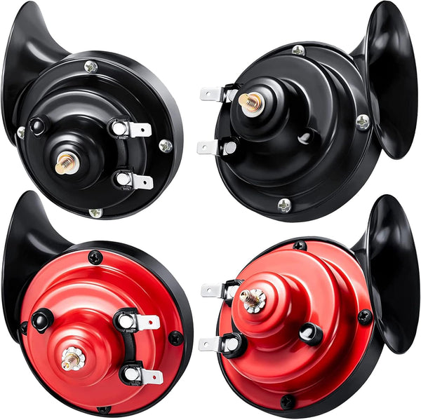 NUENUN 2 Pcs 300 DB Super Loud Train Horn for Truck Train Boat Car Air Electric Snail Single Horn, 12V Waterproof Double Horn Raging Sound Raging