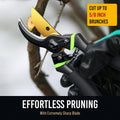 Ultra Sharp Japanese Steel Pruning Shears - Cuts 3X Easier, Weak Hand Arthritis Clippers, Rust-Resistant Titanium Coated Pruner, Effortlessly Cuts