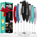 Powerlix Powerful Handheld Milk Frother with Stand Battery Operated Foam Maker Frother Wand for Coffee (A Black) (No Stand Matte Black)