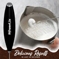 Powerlix Powerful Handheld Milk Frother with Stand Battery Operated Foam Maker Frother Wand for Coffee (A Black) (No Stand Matte Black)