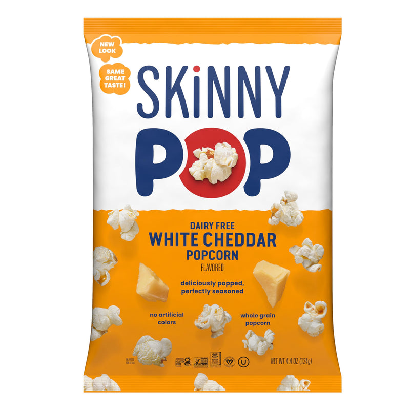 Skinnypop White Cheddar Popcorn, Gluten Free, Non-Gmo, Healthy Snacks, Skinny Pop, 4.4Oz Grocery Size Bag