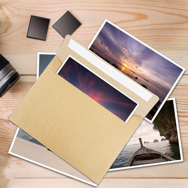 50Pcs Packed Kraft Envelopes,A4Envelopes, Printable Invitation Envelopes,4X6 Envelopes, Suitable for Weddings, Invitations, Photos, Postcards,