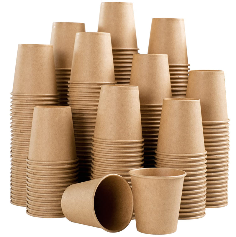 Lamosi 600 Pack 3 OZ Kraft Paper Cups, Disposable Bathroom Cups, Small Mouthwash Cup, Hot/Cold Beverage Cup for Home, Kitchen, Stores