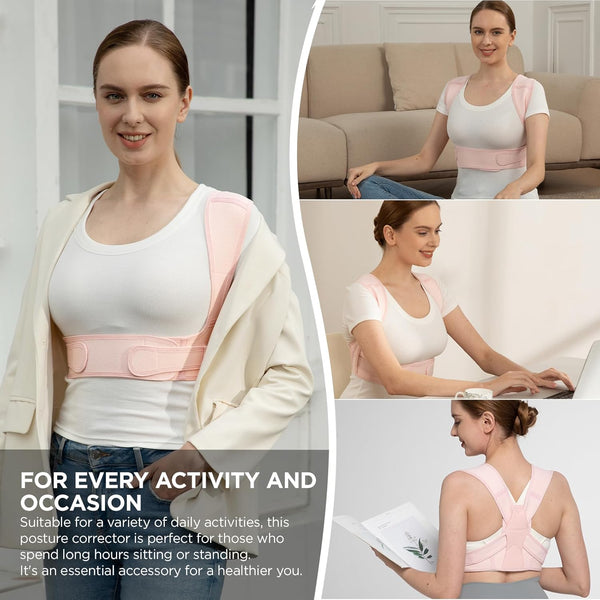 Posture Corrector for Women and Men, Adjustable Upper Back Brace for Clavicle Support and Providing Pain Relief from Neck, Shoulder, and Upper