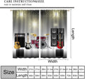 Rock Music Curtains, Teens Boys Electronic Musical Instrument Curtain Guitar Drum Speaker Window Drapes for Bedroom Living Room 42" W X 45" L