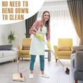 Broom and Dustpan Set with Long Handle, Light Weight Stainless Steel Poles Stand Upright Dustpans with Broom Combo for Home Kitchen Office Pet Dog