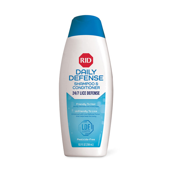 RID Daily Defense Lice Shampoo & Conditioner, Used Daily Provides 24/7 Defense against Head Lice, 100% Effective, 10.1 Ounce