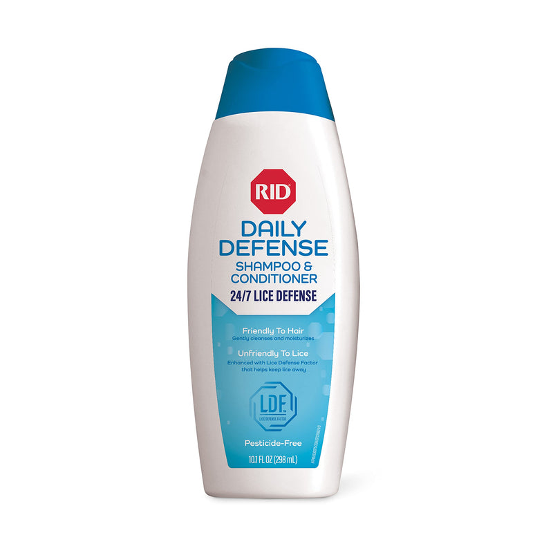 RID Daily Defense Lice Shampoo & Conditioner, Used Daily Provides 24/7 Defense against Head Lice, 100% Effective, 10.1 Ounce