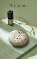 Mini Diffuser Desk Diffuser for Office Mini Essential Oil Diffuser Waterless with 5Pcs Refill Pads Circle Cotton Pad