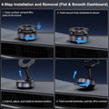 Vacuum Magnetic Suction Phone Holder, Foldable and Retractable Hands-Free Suction Cup Phone Mount for Car/Gym/Mirror/Smooth Surface, Compatible