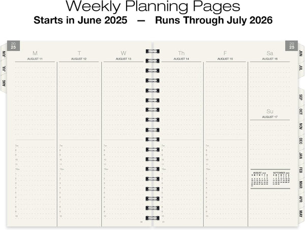 Global Printed Products Essential 7"X9" Monthly & Weekly 2025-2026 Planner - (7" X 9" - June 2025 through July 2026)