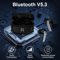 Wireless Earbuds Bluetooth 5.3 Headphones,Noise Cancelling Earbuds with Deep Bass 60H Playback Stereo Ear Buds with Mic LED Display Charging Case