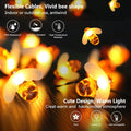 Solar Bee Light String, 14.7Ft 2 Modes Copper Wire Outdoor Bee Light String, 30 Leds for Indoor and Outdoor Yard Decoration, Party Wedding