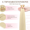 GOO GOO U Tip Hair Extensions - Real Human Hair, 14Inch 50G 50S, Hot Fusion, Invisible Remy, 60A Platinum Blonde