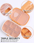 MEACOLIA Travel Pill Organizer, 1 Pack 8 Compartments Daily Pill Case Small Pill Box for Pocket Purse, Portable Pill Container Medicine Vitamin