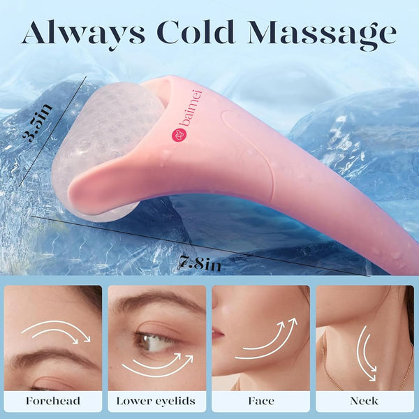 BAIMEI Icyme Ice Roller for Face and Gua Sha Facial Tool Set, Ice Face Roller Reduces Puffiness Relieves Migraines Skin Care Tools, Self Care Gift